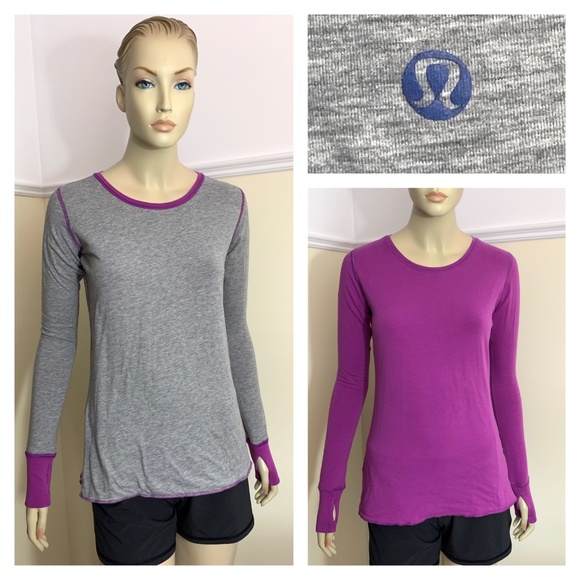 LULULEMON purple gray reversible top - Picture 1 of 14